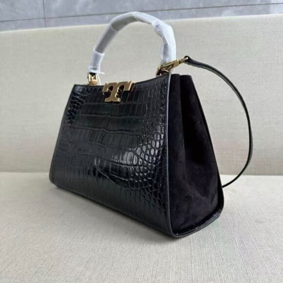 95% NEW TORY BURCH ELEANOR CROC-EMBOSSED SATCHEL - Picture 7 of 7